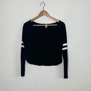 Divided Long sleeve black shirt white detailing